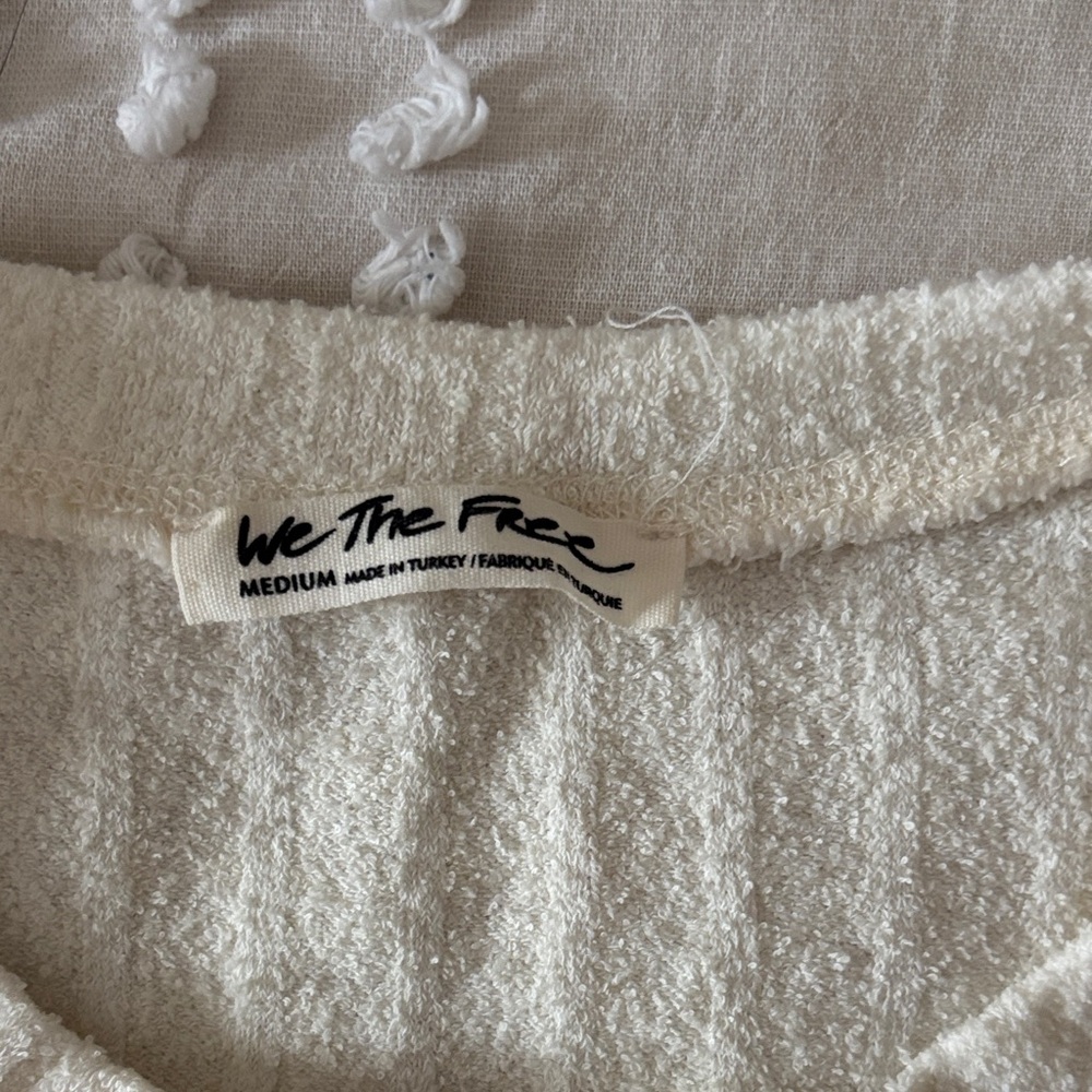 Free People Ivory Ribbed Long Sleeve Top - Picture 2 of 2